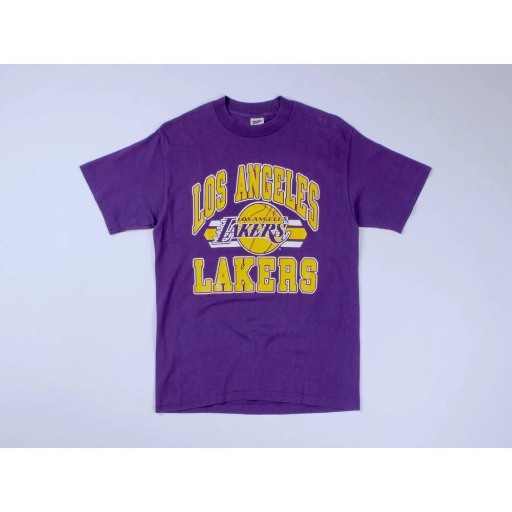 Mens Lakers Los Angeles Trench 80S Made In Usa Purple T-Shirt Size L